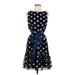 Tommy Hilfiger Casual Dress - A-Line High Neck Sleeveless: Blue Print Dresses - Women's Size 6