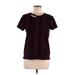 n:Philanthropy Short Sleeve Top Burgundy High Neck Tops - Women's Size Medium