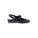 Easy Street Sandals: Slingback Wedge Casual Black Solid Shoes - Women's Size 7 1/2 - Round Toe