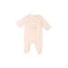 The Children's Place Long Sleeve Onesie: Pink Solid Bottoms - Kids Girl's Size Up to 7lbs