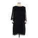 Halston Heritage Casual Dress - Mini High Neck 3/4 sleeves: Black Dresses - Women's Size Large