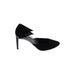 Armani Collezioni Heels: Slip On Stiletto Cocktail Black Solid Shoes - Women's Size 38.5 - Almond Toe