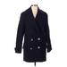 Zara Coat: Mid-Length Blue Print Jackets & Outerwear - Women's Size Small