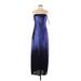 Forever 21 Cocktail Dress Open Neckline Sleeveless: Blue Color Block Dresses - Women's Size Large
