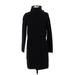 Banana Republic Casual Dress - Sweater Dress High Neck Long sleeves: Black Solid Dresses - New - Women's Size X-Small Petite