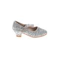 Dress Shoes: Slip-on Chunky Heel Casual Silver Shoes - Kids Girl's Size 27