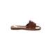 Steve Madden Sandals: Slip On Stacked Heel Casual Brown Print Shoes - Women's Size 7 1/2 - Open Toe