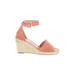 Vince Camuto Wedges: Orange Print Shoes - Women's Size 7 1/2 - Open Toe