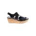 Amalfi Wedges: Black Solid Shoes - Women's Size 7 1/2 - Open Toe