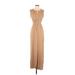 White House Black Market Casual Dress - Formal Crew Neck Sleeveless: Tan Solid Dresses - Women's Size 2