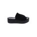 Steve Madden Sandals: Slide Platform Casual Black Solid Shoes - Women's Size 7 - Open Toe