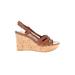 Lauren by Ralph Lauren Wedges: Brown Solid Shoes - Women's Size 6 1/2 - Open Toe