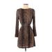 H&M Casual Dress: Brown Leopard Print Dresses - Women's Size 2