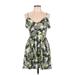 ASOS Cocktail Dress - Mini V Neck Sleeveless: Green Dresses - Women's Size 8