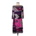 Donna Morgan Casual Dress - A-Line High Neck 3/4 sleeves: Purple Dresses - Women's Size 10