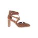 Lucky Brand Heels: Brown Solid Shoes - Women's Size 7 1/2 - Almond Toe