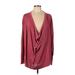 Garnet Hill Cardigan Sweater: Burgundy Print Sweaters & Sweatshirts - Women's Size Large