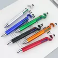 2 stücke 4 Farben Multifunktions-Kugelschreiber Bildschirm Stift Touch Pen Telefon halter