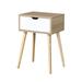 George Oliver Side Table w/ 1 Drawer & Rubber Wood Legs, Mid-Century Modern Storage Cabinet, White | Wayfair BA40DE0B8B5A445F900E4147E725102A