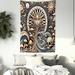 East Urban Home Boho Art Tapestry Wall Hanging Occult Sun Skull Moon Wave Blue Violet Pale Brown, Polyester | 60" H x 40" W | Wayfair