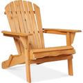 Highland Dunes Folding Adirondack Chair Outdoor Wooden Accent Furniture Fire Pit Lounge Chairs For Yard, Garden | Wayfair