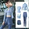 Fitness Yoga Set Frauen Training Sport kleidung Langarmhemd Fitness studio BHs hohe Taille Leggings