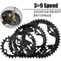 3*9 Speed Fahrrad Kettenblatt 104/64BCD Mountainbike Kettenblatt 22T 32T 44T Triple Geschwindigkeit