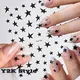 Y2k Stern Nail Art Aufkleber schwarz weiß holo graphisches Design selbst klebende Aufkleber DIY