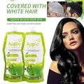 500ml * 2/Pack 100% nero che copre i capelli bianchi crema colorante per capelli mela naturale