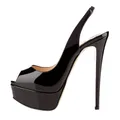 LOSLANDIFEN New 14CM Platform tacchi alti per donna Sexy sandali Open Toe Gladiator Party Dress