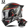 Casco ribaltabile modulare per moto visiera nera caschi da moto ECE DOT Open Face Dual Lens Casco