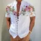 Camicie da uomo nuova camicia con bottoni stampati moda colletto alla coreana camicie da uomo larghe