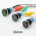 16mm red blue green white Light Hot Car Auto Metal LED Power Push Button Switch Self locking/Reset