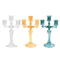 Glass Candlestick Ornament Glass Candle Holder Candleholder for Party Valentine's Day Fireplace New