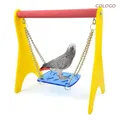 Acrylic Swing Chicken Toy with Hanging Chain Baby Chick Perch Cage for Bird Parrot Hens Macaw