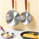 Wooden Handle Omelette Pan 12/16cm 304 Stainless Steel Frying Pan Nonstick Flat Bottom Small Cooking