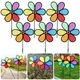 1-6PCS Flower Windmill Wind Spinner Colorful Creative Bird Scarer Outdoor Lawn Yard Flower Spinners