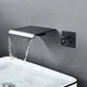 BAKALA Digital Display Bathroom Faucet Wall Mounted Waterfall Basin Faucets Washing Basin Taps Hot &