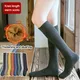 Knee High Women Winter Compression Stocking Solid Color Thicken Warm Long Leg Terry Socks Breathable