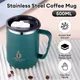 500ml Thermal Coffee Cup Double Wall Stainless Steel Heat Insulated Coffee Milk Mug with Handle and