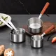 Kitchen Oil Pot with Wooden Handle Stainless Steel Boiled Eggs Chocolate Hot Milk Pot Frying Pan