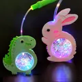 1 Pcs Kids Funny Portable Lantern Lighting Rabbit Dinosaur Rocket Lantern Toy Interactive Toy Kids