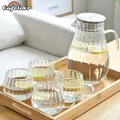 High Borosilicat Filter Glass Water Jug Turkish Jug Stainless Steel Cold Water Jug Crystal Cups Home