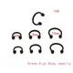 Black Horseshoe 316L Surgical Steel Nostril Nose Ring Circular Piercing Ball Body Jewelry CBR 16G