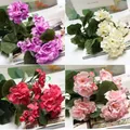 Artificial Geranium Red Pink Flowers Plant 36cm Simulated Potted Plants Fake Platic Flowers Non