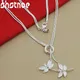 SHSTONE 925 Sterling Silver 18 Inch Snake Chain Dragonfly Pendant Necklace For Women Party Wedding