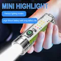 White Laser Bright Flashlight With Red And Blue Flashing TyPE-C Multifunctional Mini 520A Flashlight