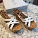 Jessica Simpson Shoes | Jessica Simpson Violas White Patent Wedges Euc | Color: Tan/White | Size: 7.5