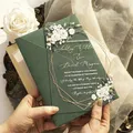 Carte d'invitation de mariage de fiançailles élégante carte d'invitation acrylique transparente
