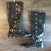 Michael Kors Shoes | Black Michael Kors Riding Boots W/ Gold Buttons | Color: Black/Gold | Size: 6.5